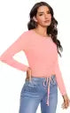 Solid Women Round Neck Polyester Multicolor T-Shirt